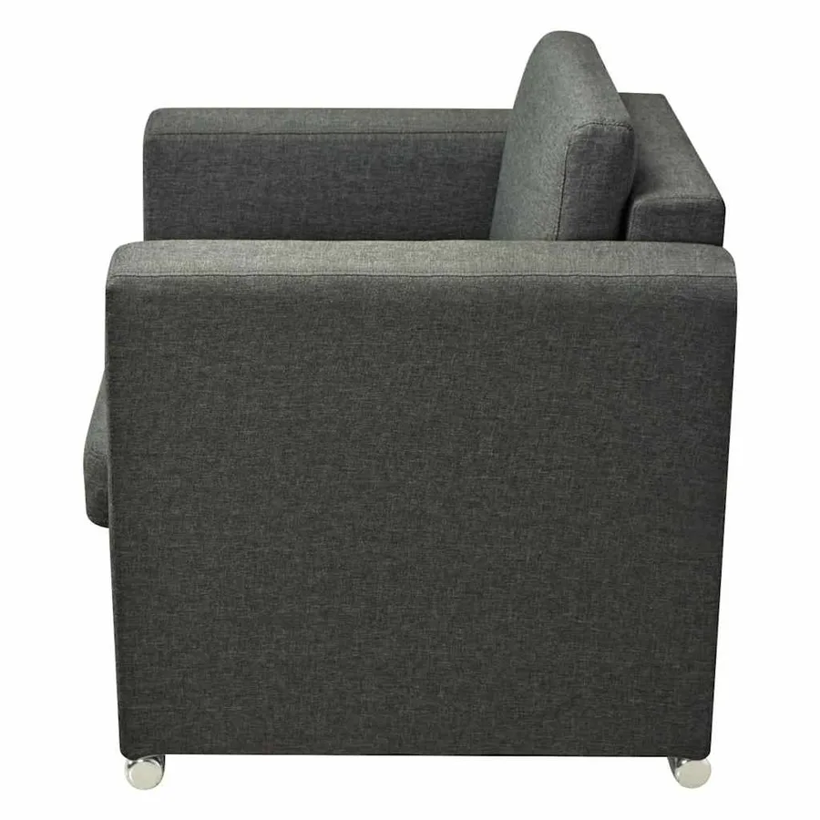 Ensemble de canapés trois pièces Tissu Gris foncé - 7