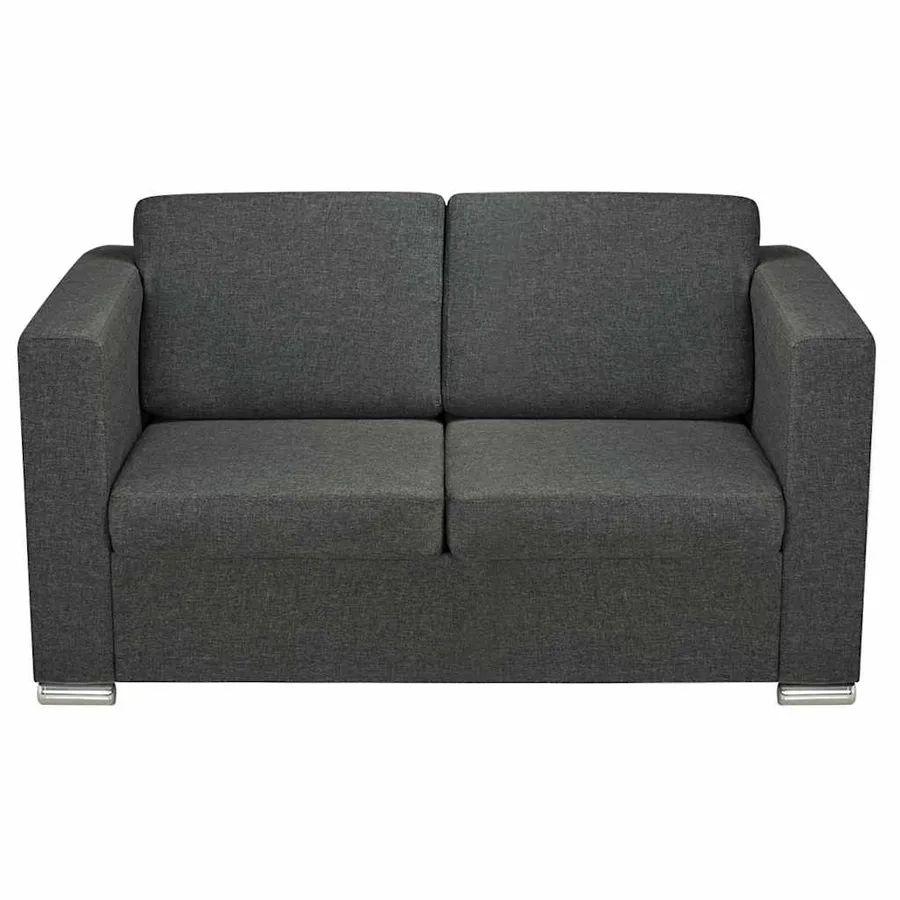 Ensemble de canapés trois pièces Tissu Gris foncé - 8