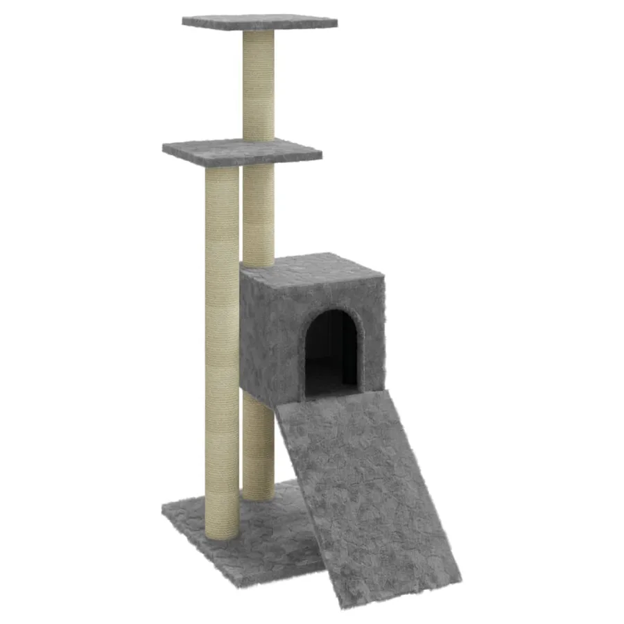 Arbre à chat avec griffoirs en sisal Gris clair 92 cm - 2
