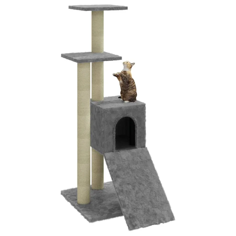 Arbre à chat avec griffoirs en sisal Gris clair 92 cm - 4