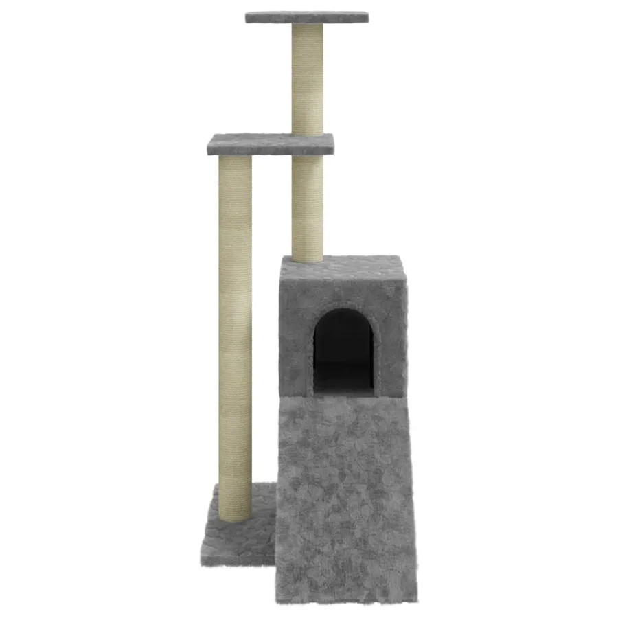 Arbre à chat avec griffoirs en sisal Gris clair 92 cm - 5