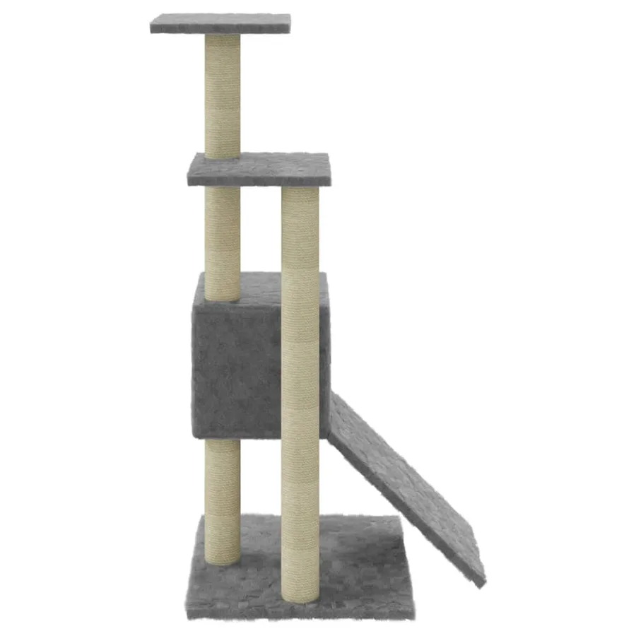 Arbre à chat avec griffoirs en sisal Gris clair 92 cm - 6