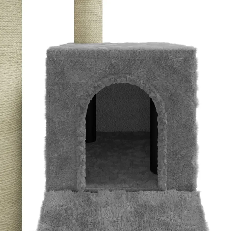 Arbre à chat avec griffoirs en sisal Gris clair 92 cm - 7