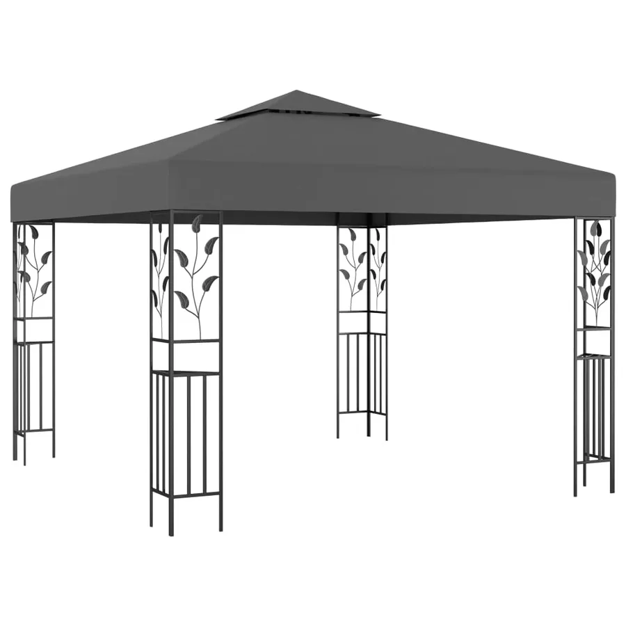 Tonnelle avec guirlande lumineuse à LED 3x3 m Anthracite - 3