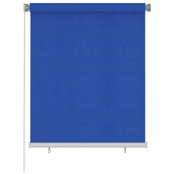Store roulant d'extérieur 125 (l) x 140 (H) cm bleu HDPE
