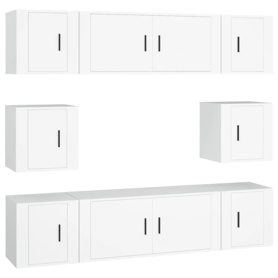 Ensemble de meubles TV 8 pcs Blanc Bois d'ingénierie - 2
