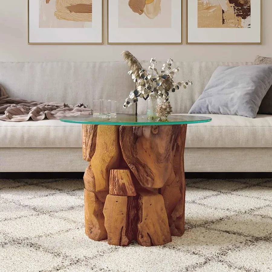 Table basse Bois flottant de teck massif 60 cm - 3