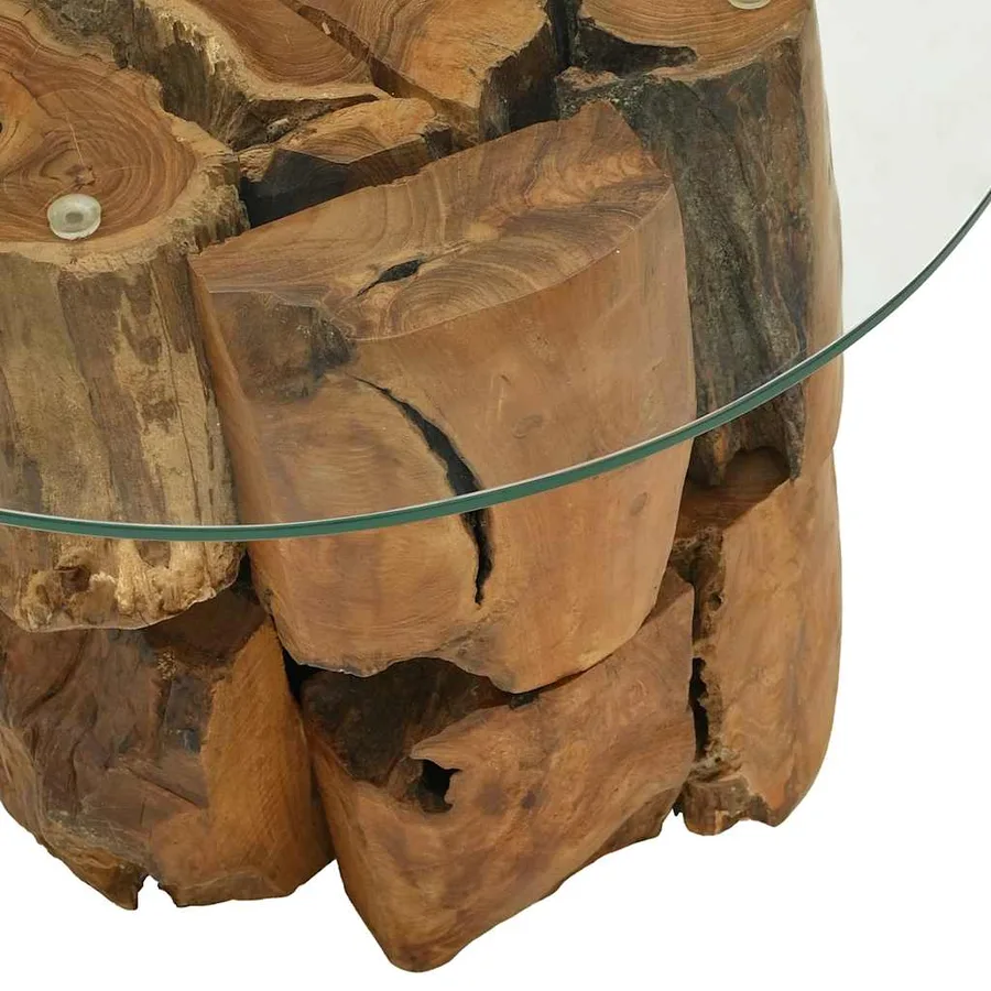 Table basse Bois flottant de teck massif 60 cm - 6