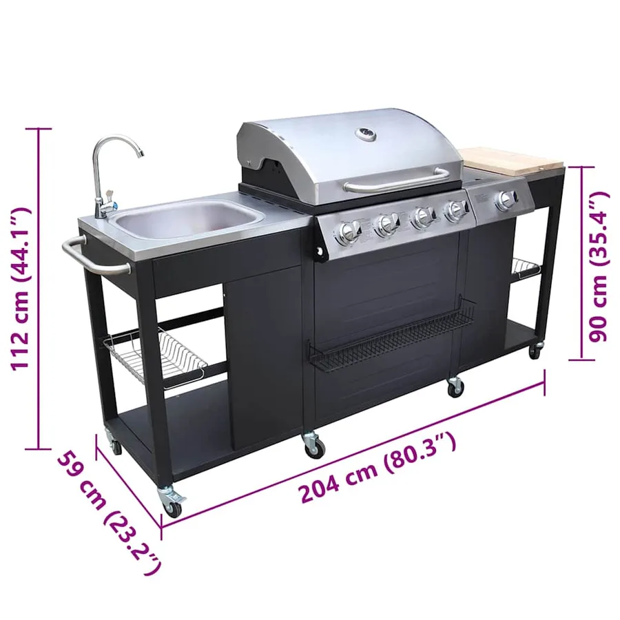 Barbecue de cuisine d'extérieur Montana 4 brûleurs - 5