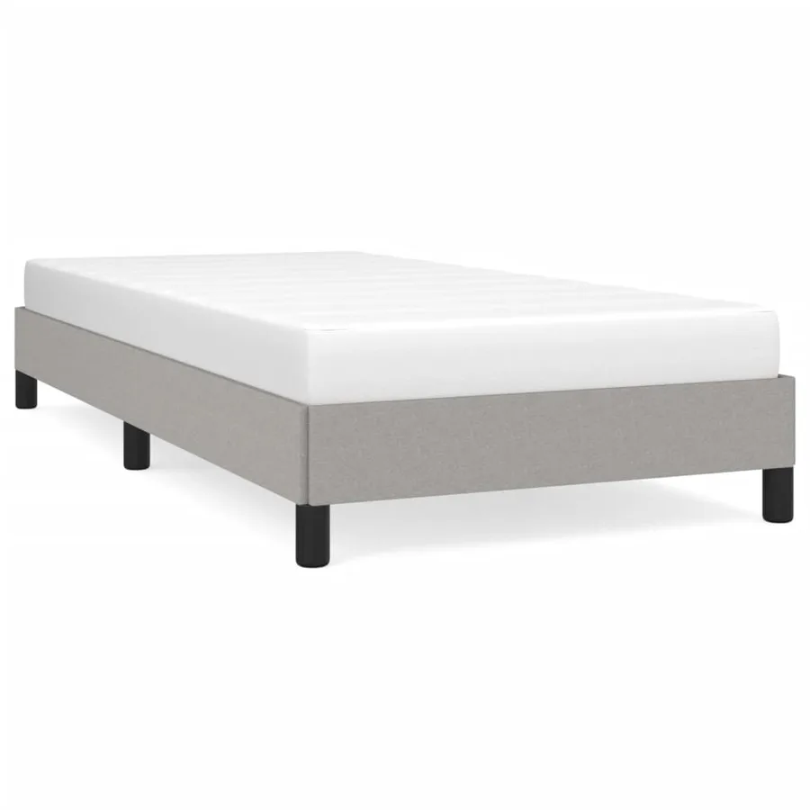 Cadre de lit sans matelas gris clair 90x190 cm tissu - 2