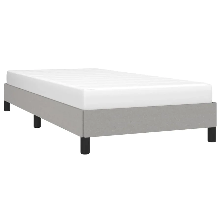 Cadre de lit sans matelas gris clair 90x190 cm tissu - 3