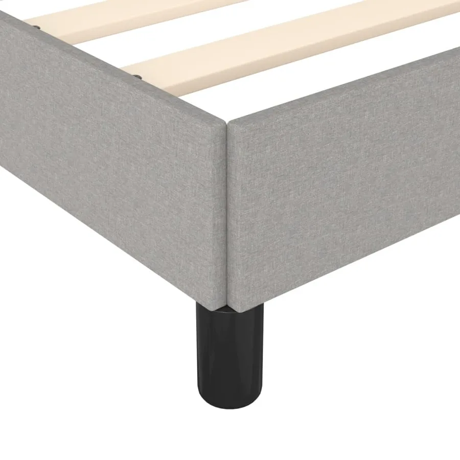 Cadre de lit sans matelas gris clair 90x190 cm tissu - 7