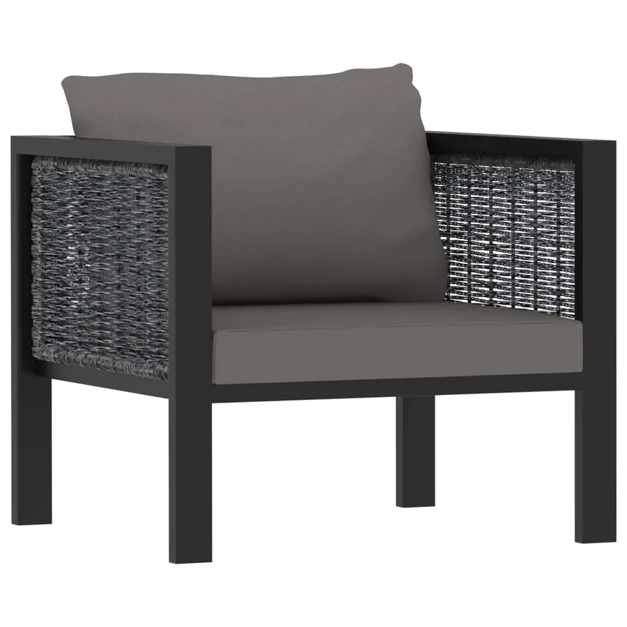 Salon de jardin 8 pcs avec coussins Résine tressée Anthracite - 6
