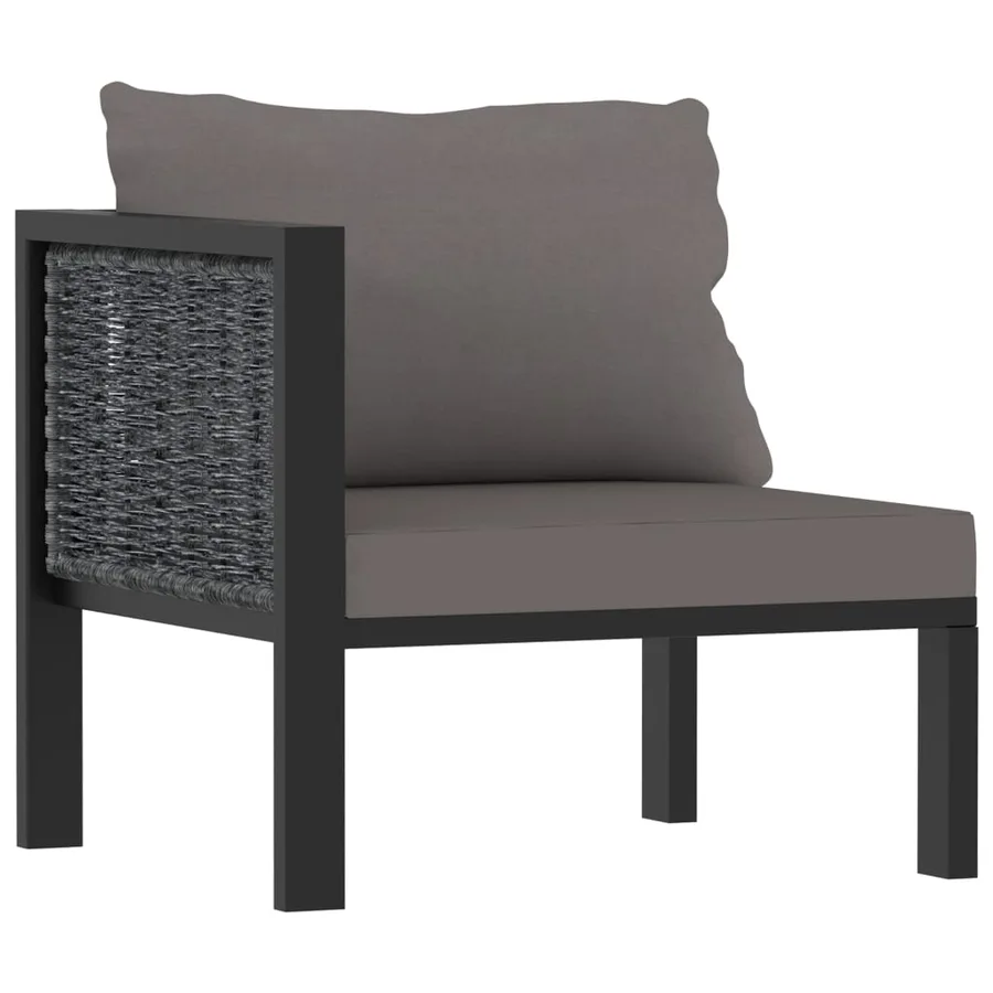 Salon de jardin 8 pcs avec coussins Résine tressée Anthracite - 7