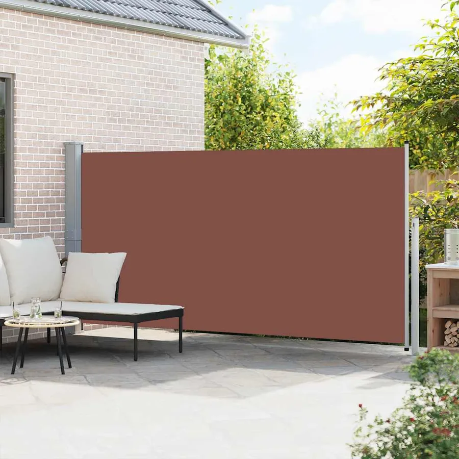 Auvent latéral rétractable 160 x 500 cm Marron - 3