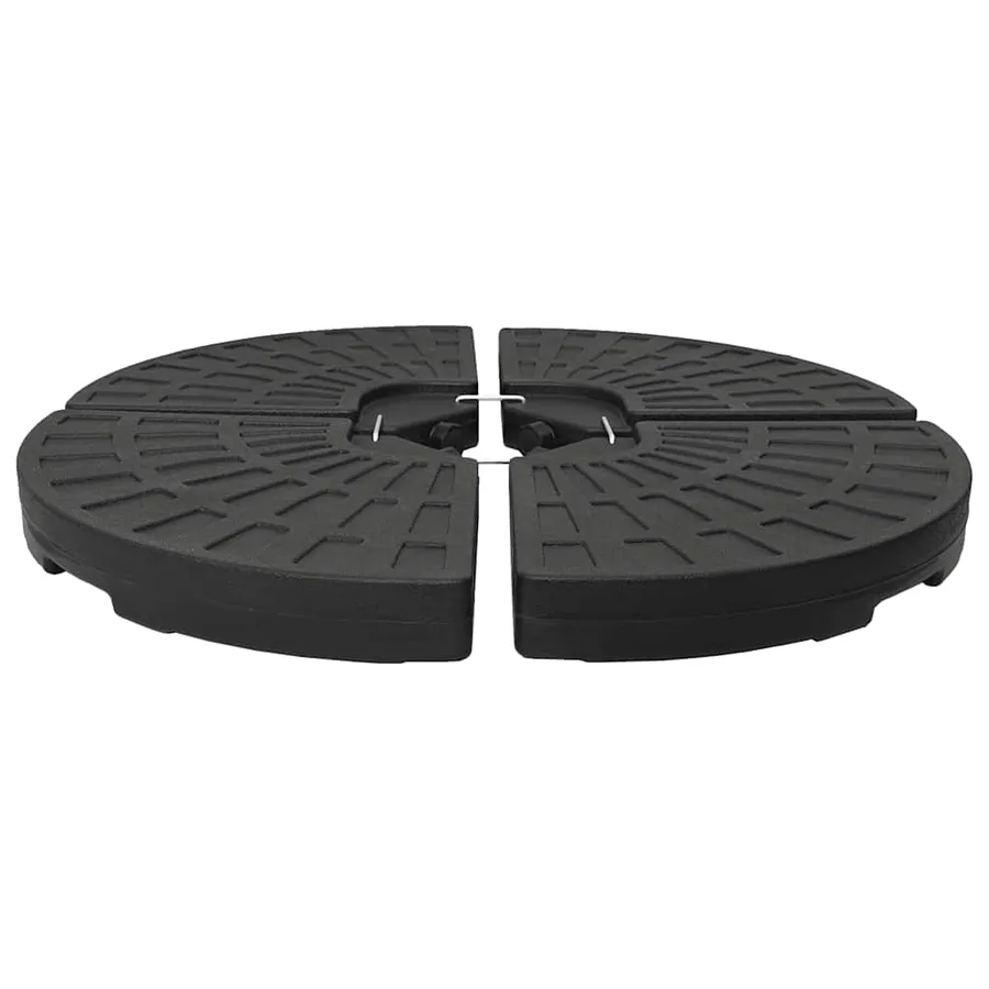 Socle de parasol en forme d'éventail 4 pcs Noir - 2