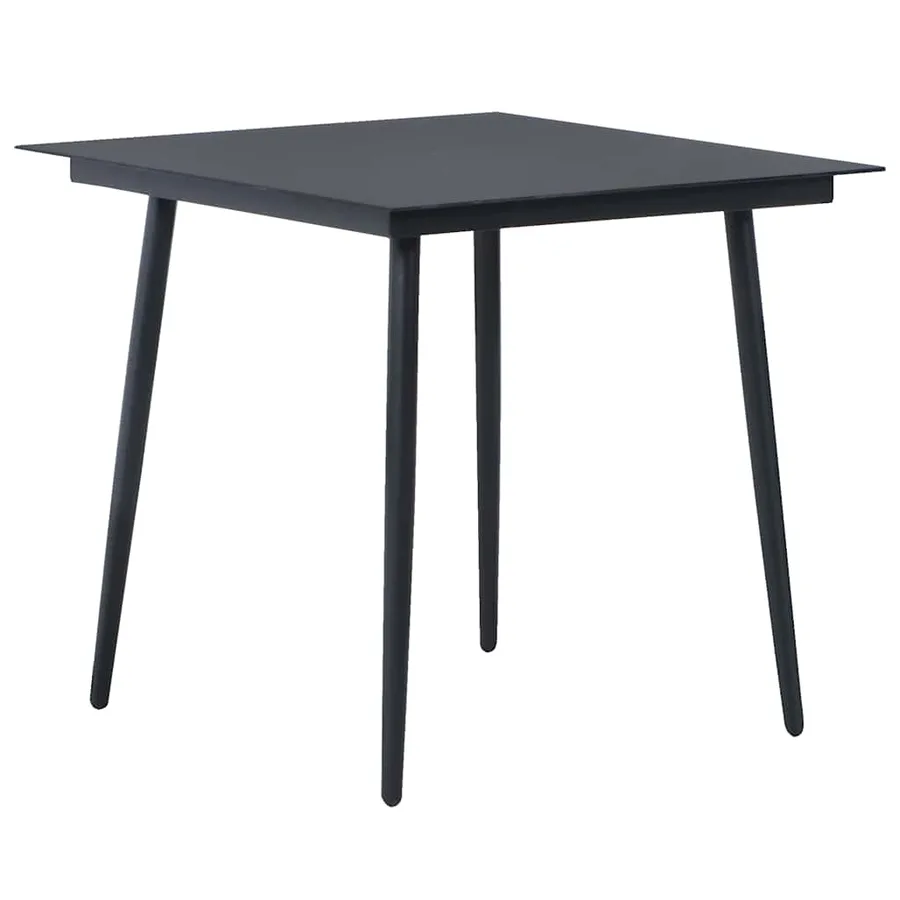 Ensemble à manger de jardin 3 pcs PVC résine tressée noir - 3