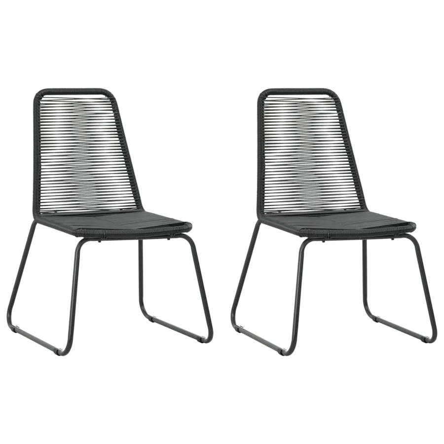 Ensemble à manger de jardin 3 pcs PVC résine tressée noir - 4
