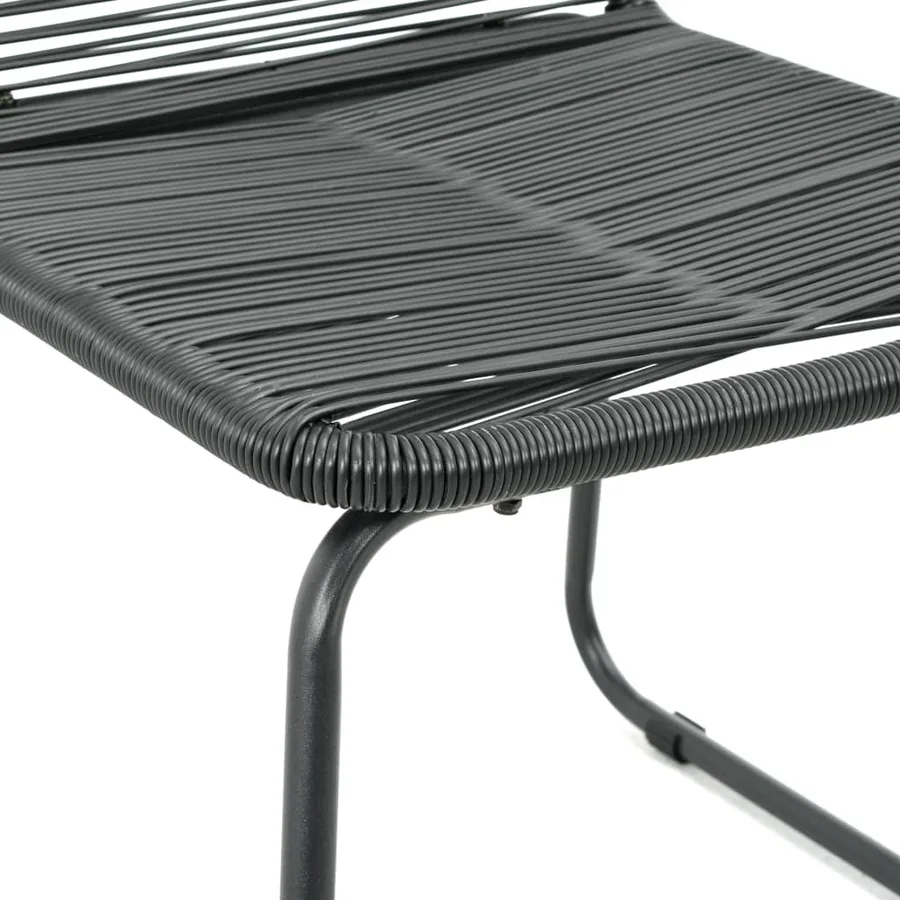 Ensemble à manger de jardin 3 pcs PVC résine tressée noir - 6