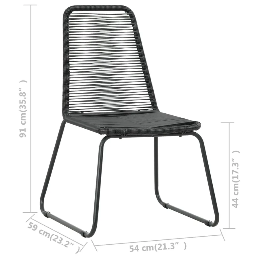 Ensemble à manger de jardin 3 pcs PVC résine tressée noir - 8
