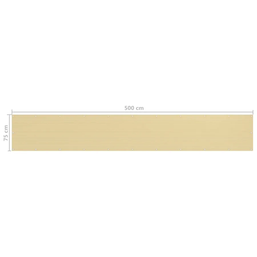 Écran de balcon Beige 75x500 cm PEHD - 5