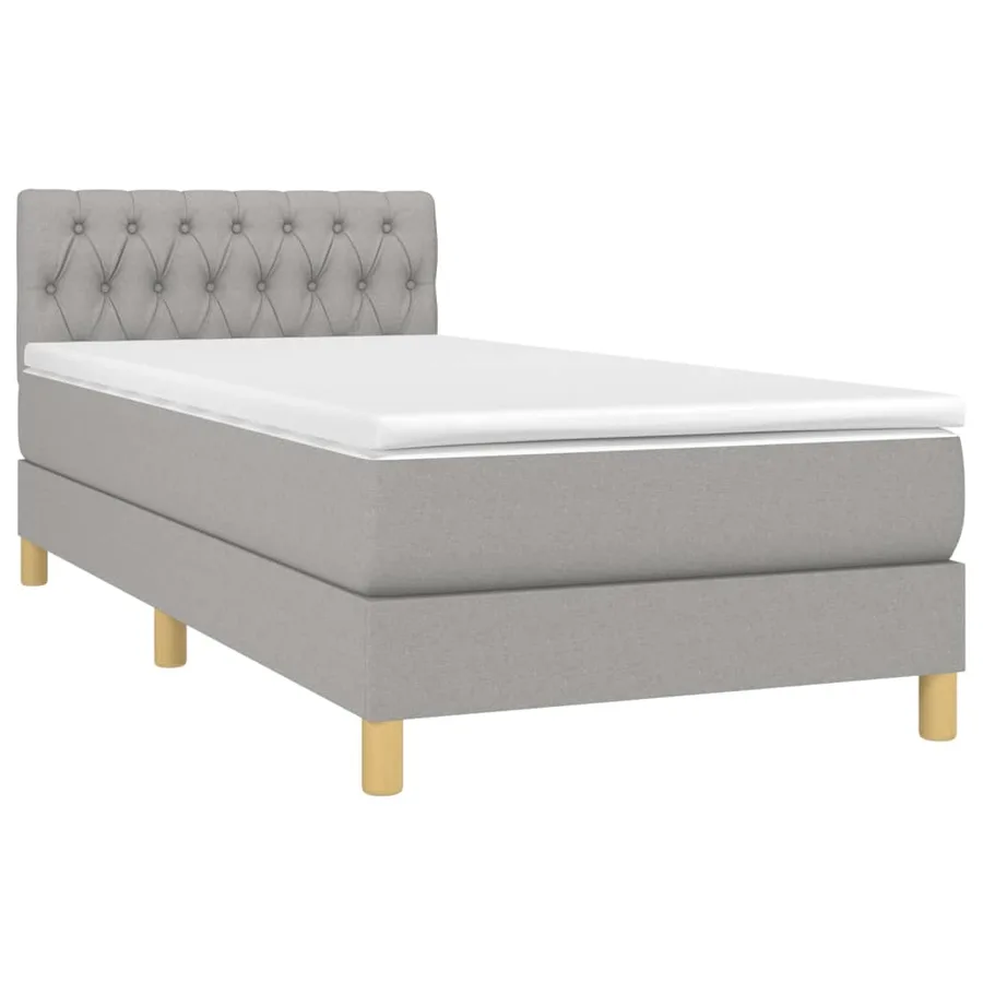 Sommier à lattes de lit avec matelas et LED Gris clair 90x190cm - 3