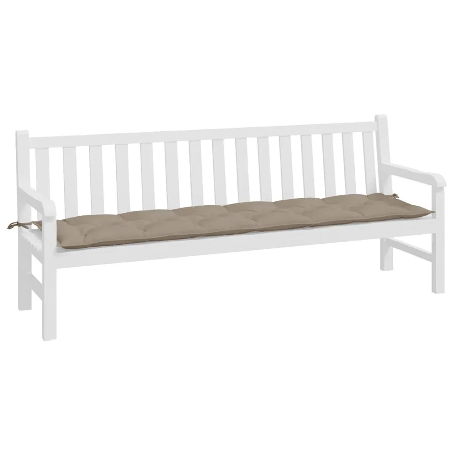 Coussin de banc de jardin taupe 200x50x7 cm tissu oxford - 3