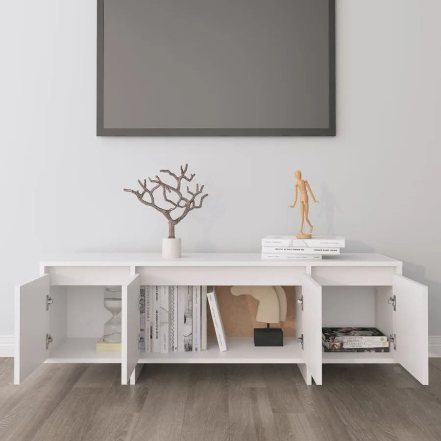 Meuble TV Blanc 120x30x40,5 cm Bois d'ingénierie - 3