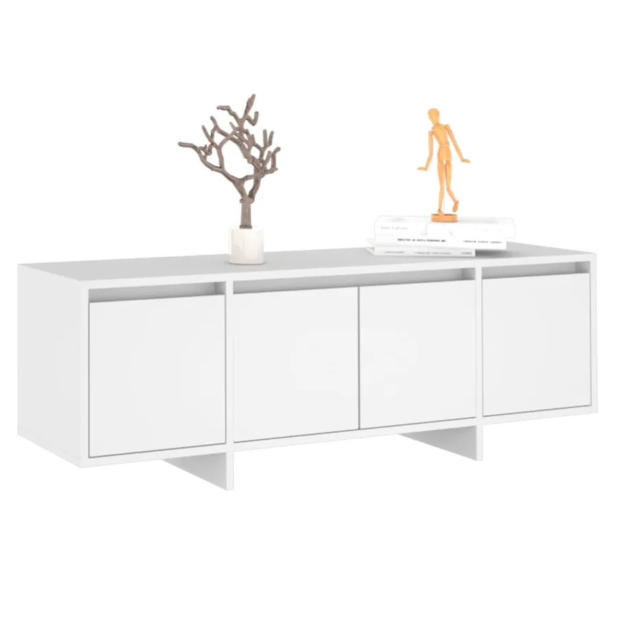 Meuble TV Blanc 120x30x40,5 cm Bois d'ingénierie - 4