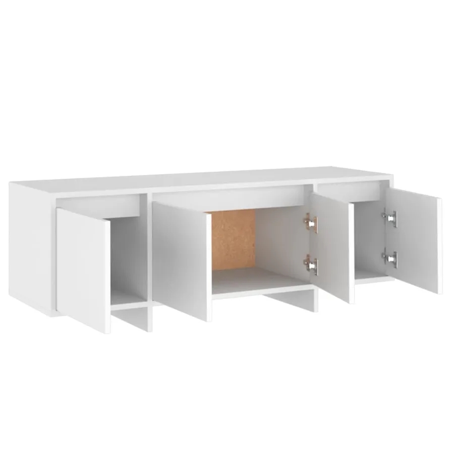 Meuble TV Blanc 120x30x40,5 cm Bois d'ingénierie - 8