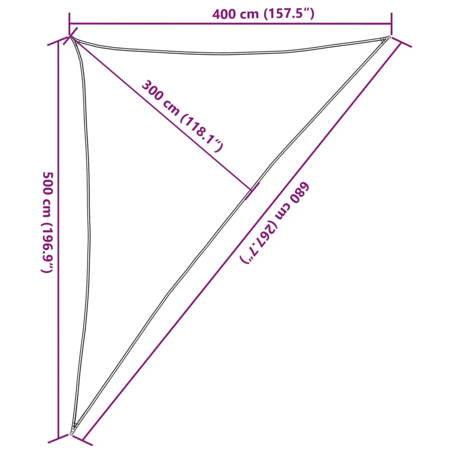 Voile d'ombrage 160 g/m²Beige 4x5x6,8 m PEHD - 10