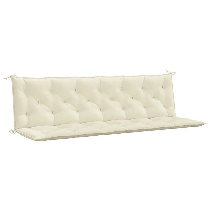 Coussin de banc de jardin blanc crème tissu oxford - 2