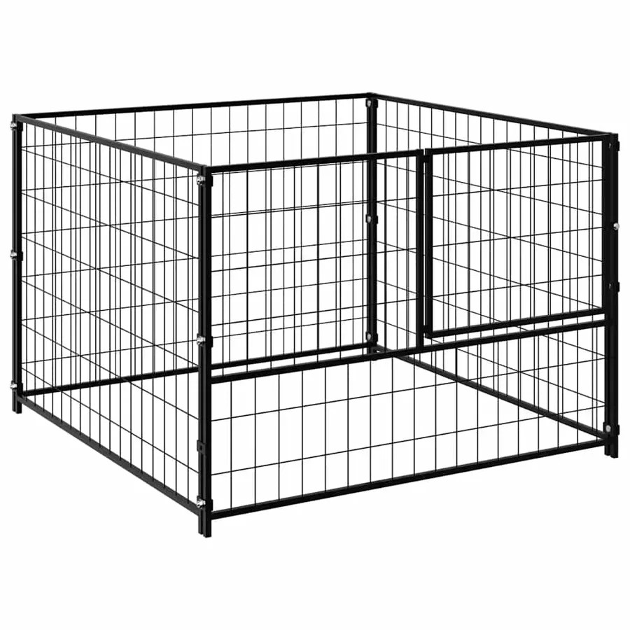 Chenil Noir 100x100x70 cm Acier - 2