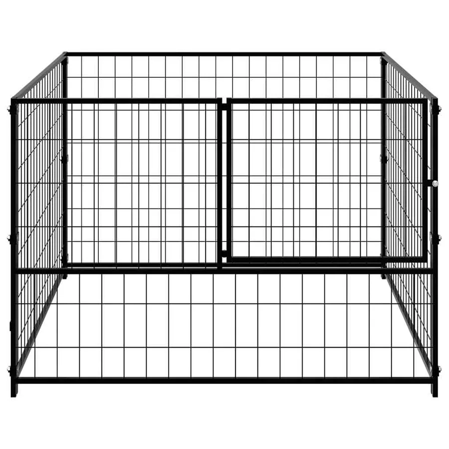 Chenil Noir 100x100x70 cm Acier - 4