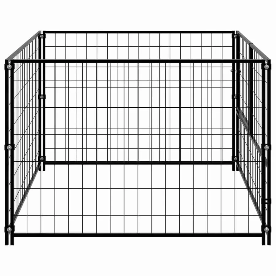Chenil Noir 100x100x70 cm Acier - 5