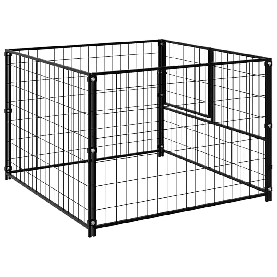 Chenil Noir 100x100x70 cm Acier - 6
