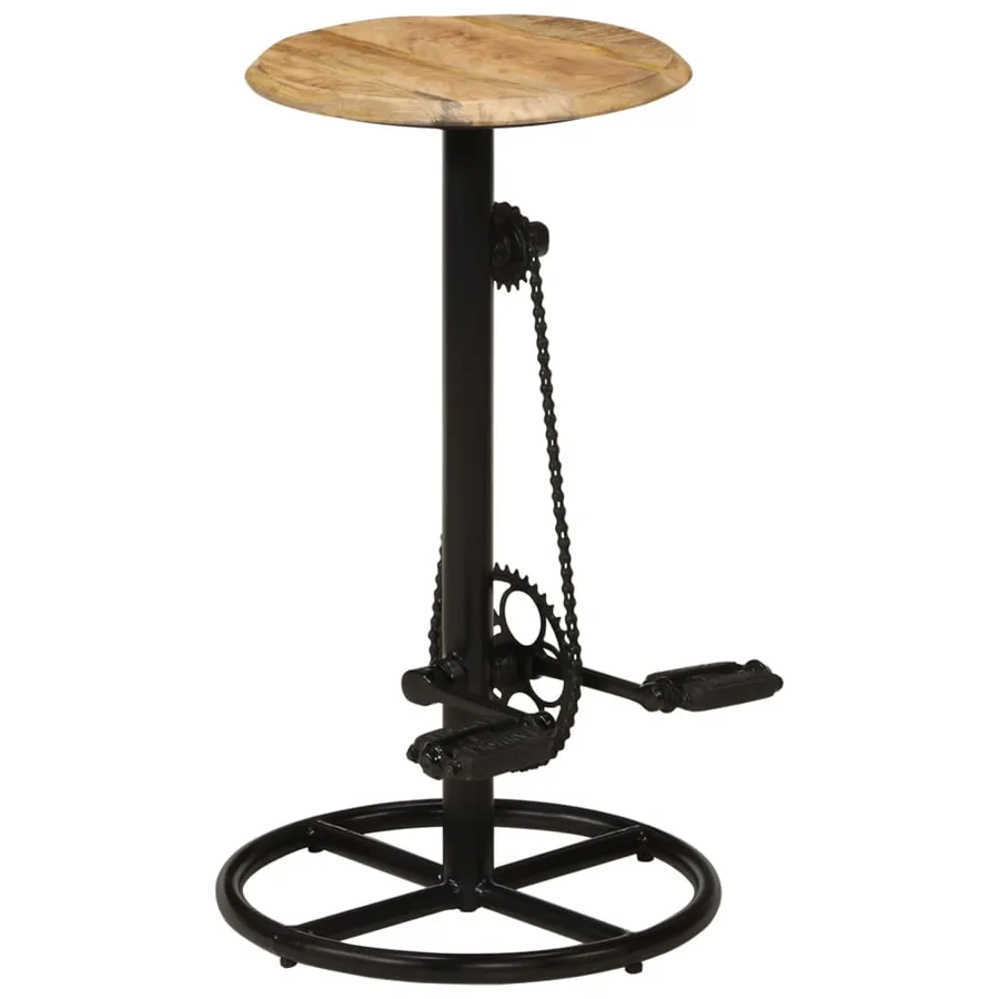 Chaises de bar lot de 2 bois de manguier solide - 2