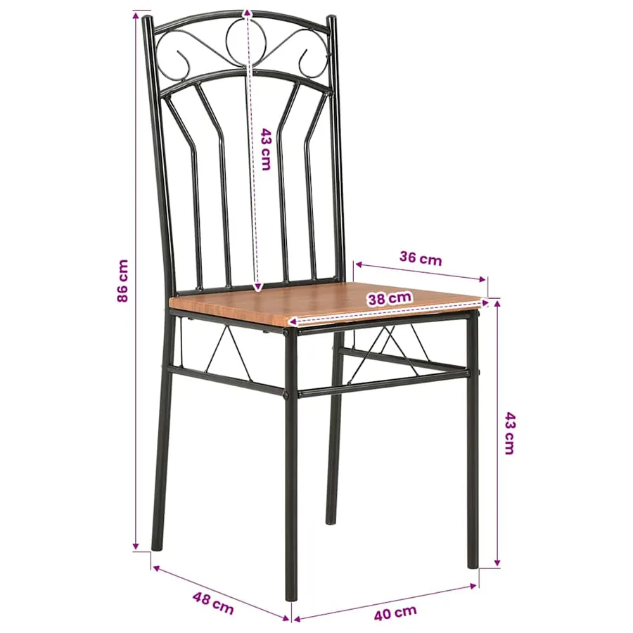 Chaises à manger lot de 6 marron MDF - 9
