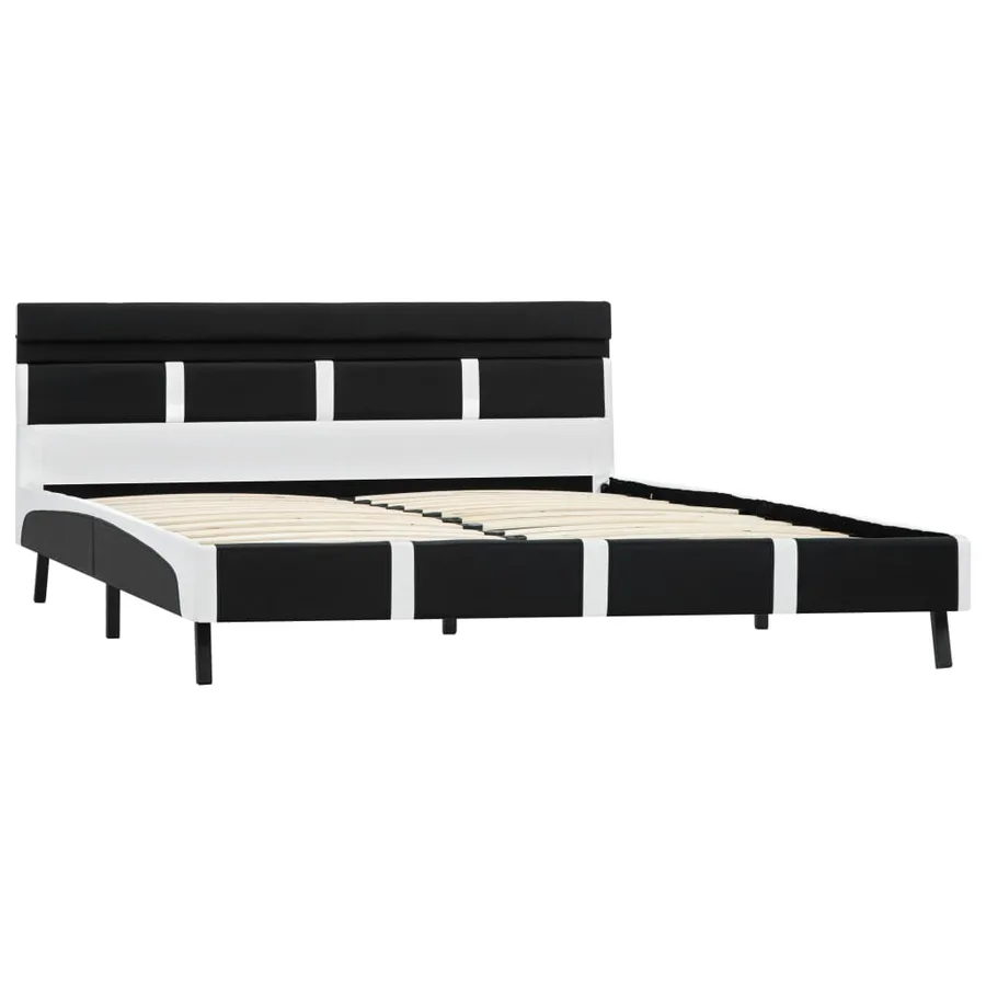 Cadre de lit avec LED sans matelas noir 160x200 cm - 3