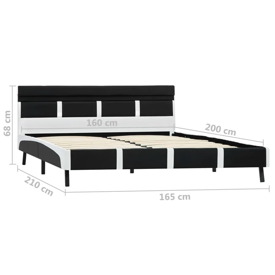 Cadre de lit avec LED sans matelas noir 160x200 cm - 9