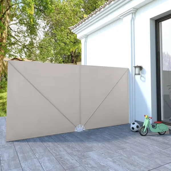 Auvent latéral pliable de terrasse Crème 400 x 200 cm
