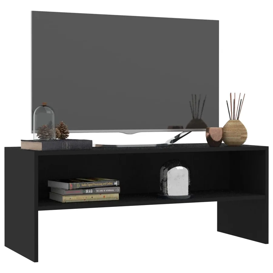 Meuble TV Noir 100x40x40 cm Bois d’ingénierie - 3