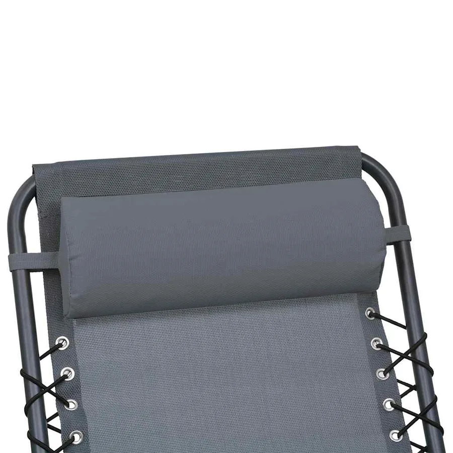 Appui-tête de chaise longue Gris 40x7,5x15 cm Textilène - 4