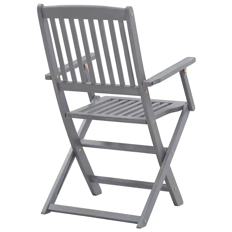 Chaises pliables d'extérieur lot de 4 Bois d'acacia solide - 5