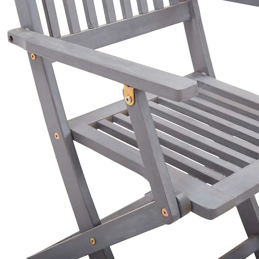Chaises pliables d'extérieur lot de 4 Bois d'acacia solide - 7