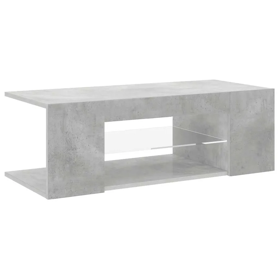 Meuble TV avec lumières LED gris béton 90x39x30 cm - 2