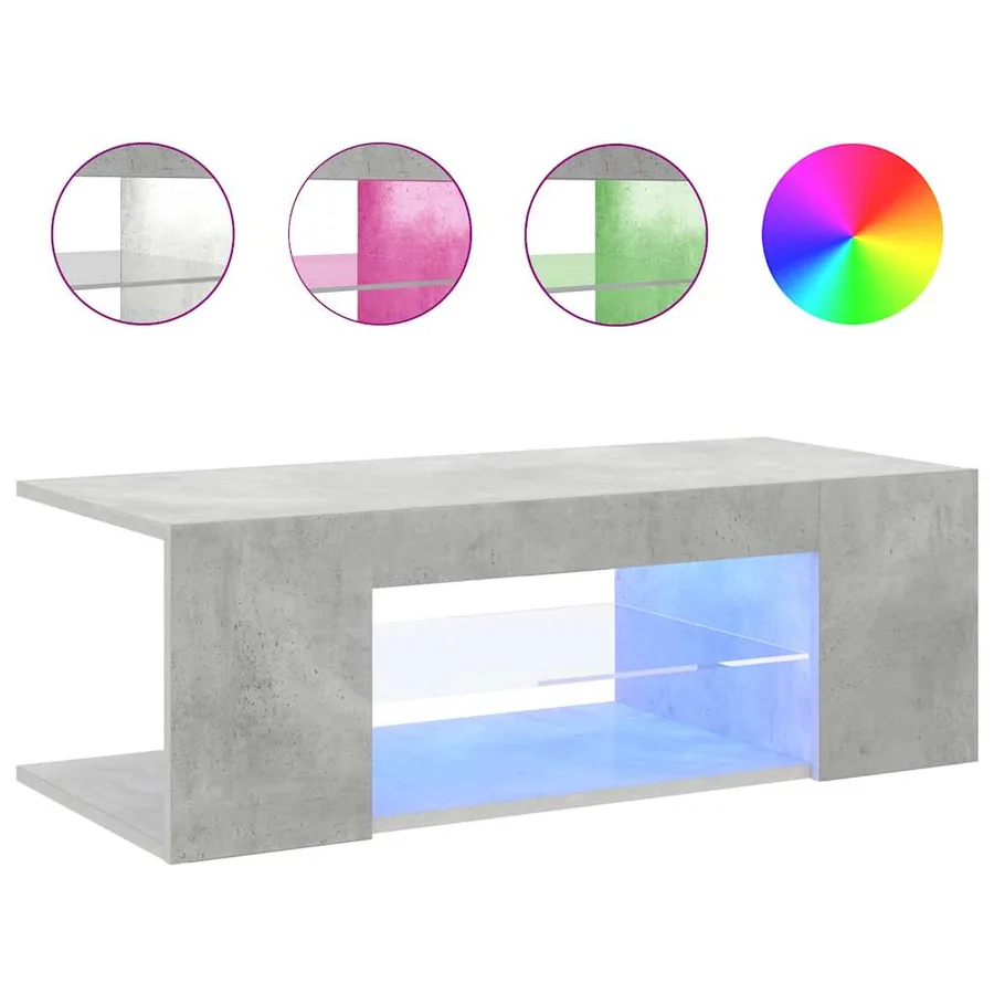 Meuble TV avec lumières LED gris béton 90x39x30 cm - 8