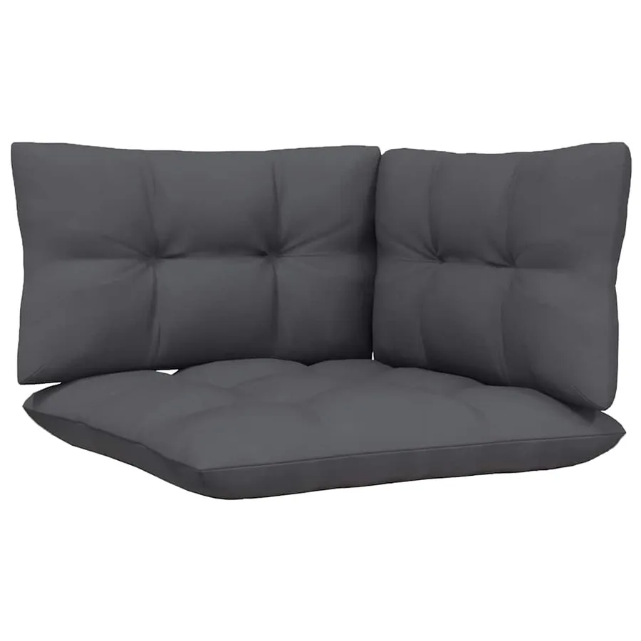 Canapé d'angle de jardin avec coussins Noir Bois de pin massif - 5