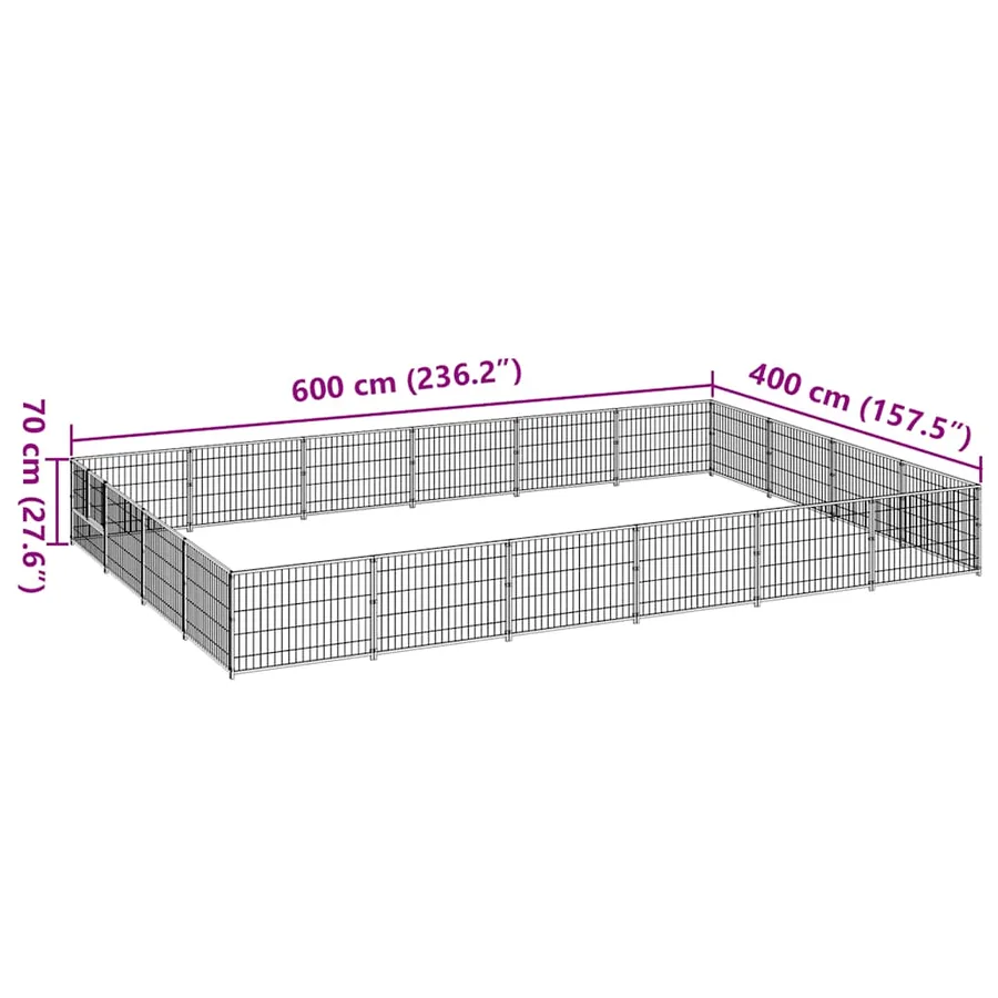 Chenil Noir 24 m² Acier - 7