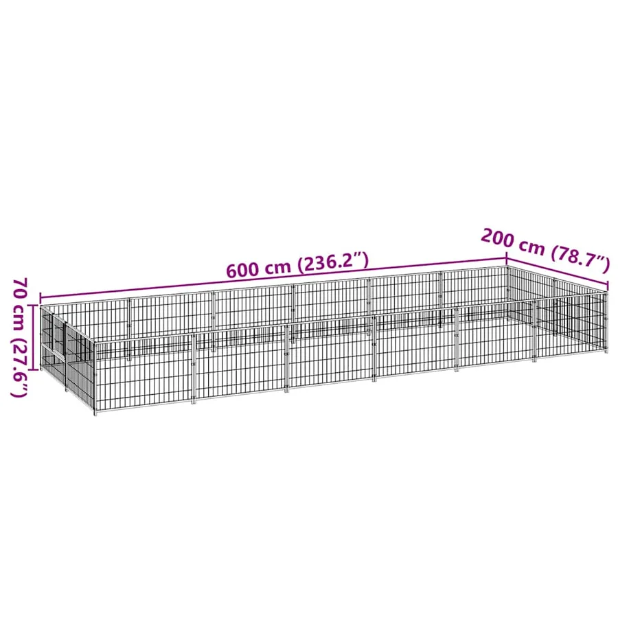 Chenil Noir 12 m² Acier - 7